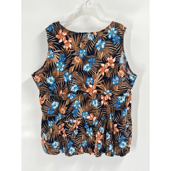 Lands End Tropical Floral Tank Top Sz 2X - Picture 6 of 6